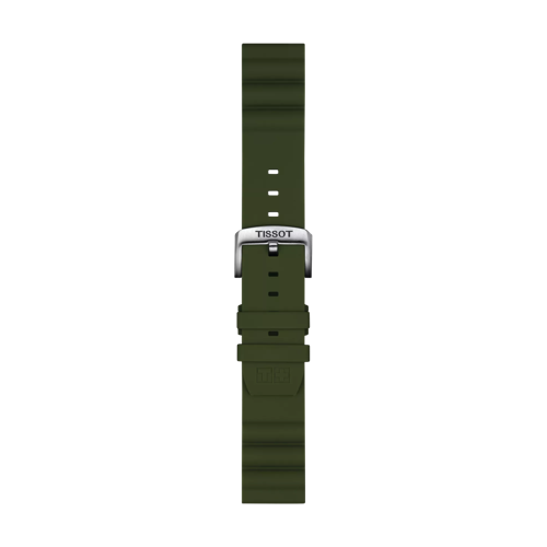 Front view of Tissot Official Khaki Silicone Strap Lugs 22 mm