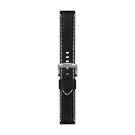 Tissot Official Black Leather Strap Lugs 22 mm