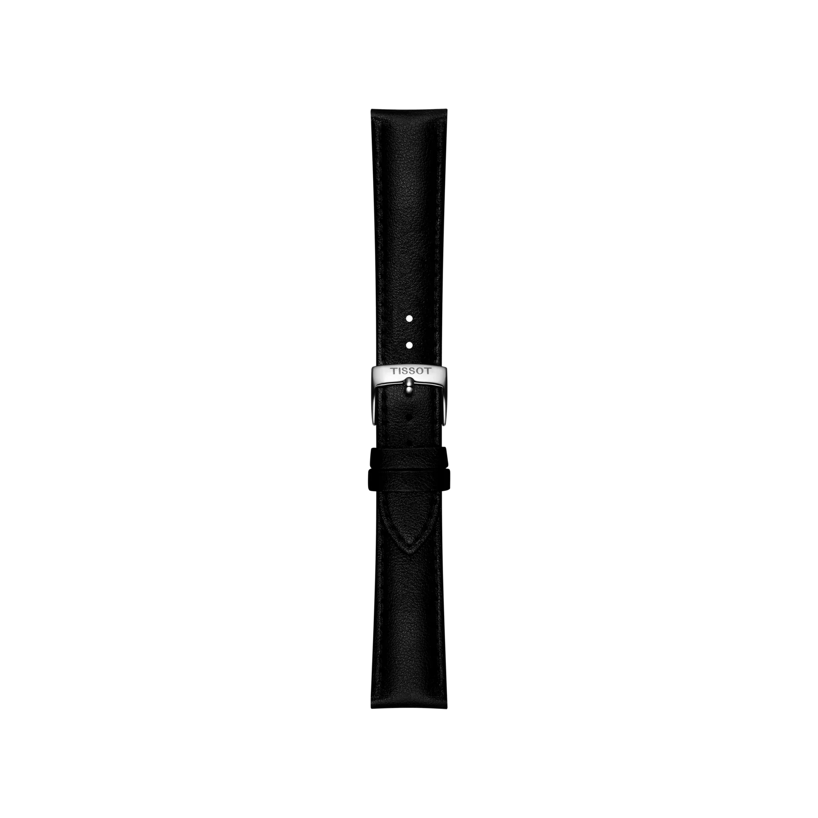 Front view of Tissot Official Black Synthetic Strap Lugs 18 mm