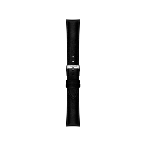 Front view of Tissot Official Black Synthetic Strap Lugs 18 mm