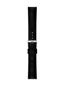 Front view of Tissot officieel zwart kunststof band lug 20 mm