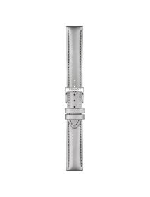 Front view of Tissot Official Grey Leather Strap Lugs 16 mm