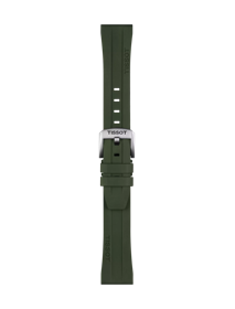 Front view of Tissot Επίσημο χακί καουτσούκ λουράκι 20 mm