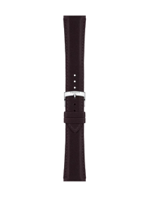Front view of Tissot Official Brown Fabric Strap Lugs 21 mm