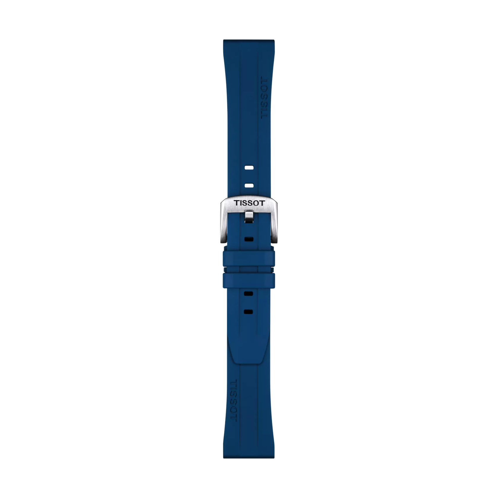 Front view of Original Tissot Kautschukarmband blau Bandanstoß 20 mm