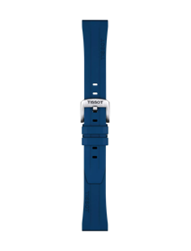 Front view of Tissot Επίσημο μπλε καουτσούκ λουράκι 20 mm