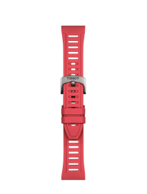 TISSOT レッド シリコンXSストラップ 2MMの正面図