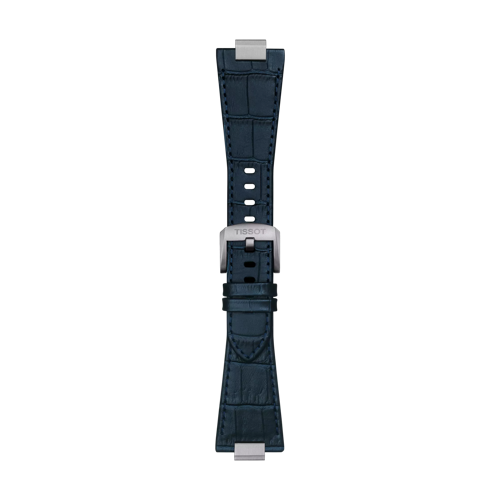 Front view of Skórzany niebieski pasek Tissot - Kolekcja PRX