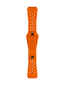 Front view of Tissot Επίσημο πορτοκαλί Sideral S καουτσούκ λουράκι