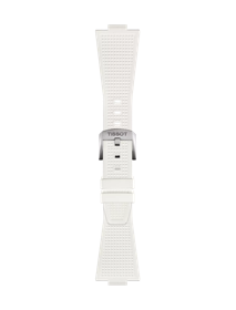 Front view of Gumowy biały pasek Tissot - kolekcja PRX