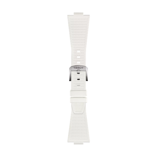 Front view of Tissot Official White PRX 40mm Rubber Strap