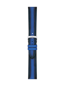 Front view of Tissot αυθεντικό μπλε δερμάτινο λουράκι πτερύγια 20 mm