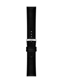 Front view of Tissot zwart kunststof band lugs 22 mm