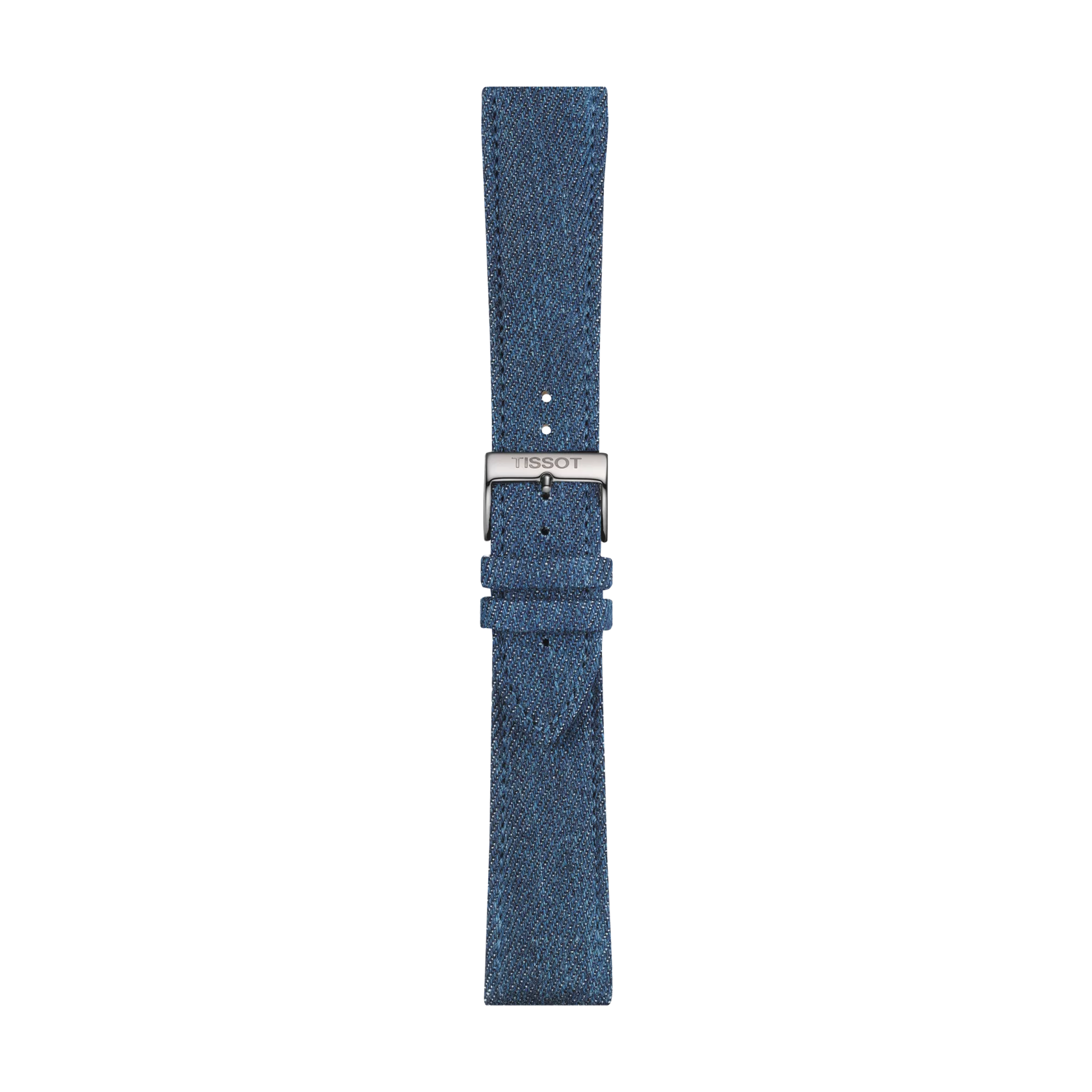 Front view of Tissot Official Blue Textile Strap Lugs 22 mm