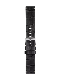 Front view of Skórzany czarny pasek Tissot 22 mm 