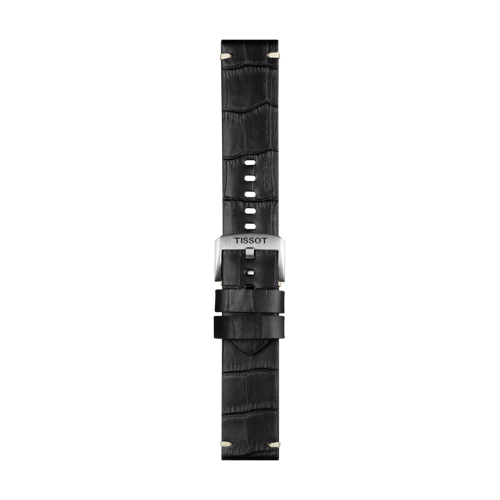 Front view of Officiële Tissot bruin lederen band 22 mm