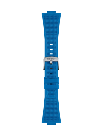 Front view of Tissot Official Blue PRX 40mm Rubber Strap