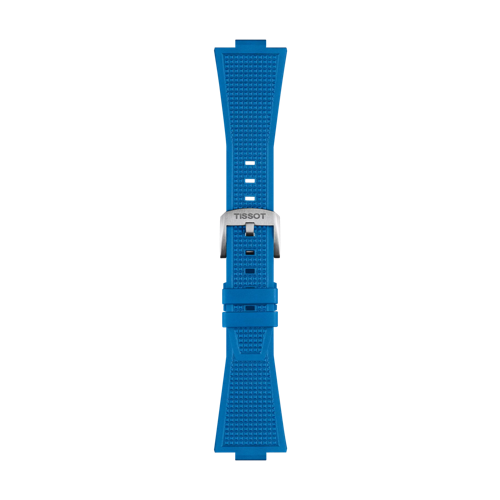 Front view of Tissot Official Blue PRX 40mm Rubber Strap