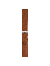 Front view of Tissot Official Brown Leather Strap 18 mm
