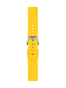 Tissot Official Silicone Yellow Strap Lugs 22 mmの正面図
