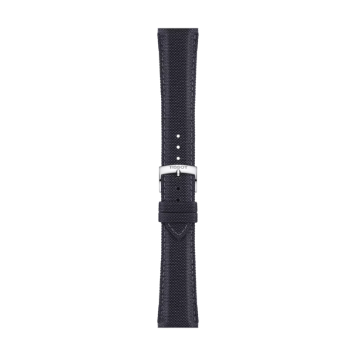 Front view of 티쏘 정품 앤트러사이트(블랙) 페브릭 스트랩 러그 21 mm