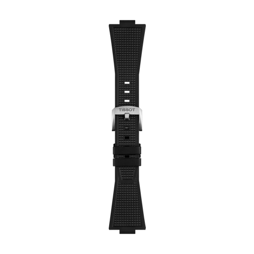 Front view of Tissot Official Black PRX 40mm Rubber Strap