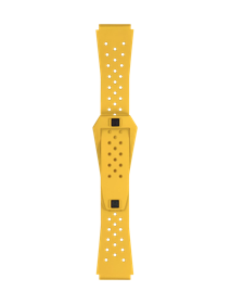 Front view of Tissot Official Yellow Sideral Rubber Strap