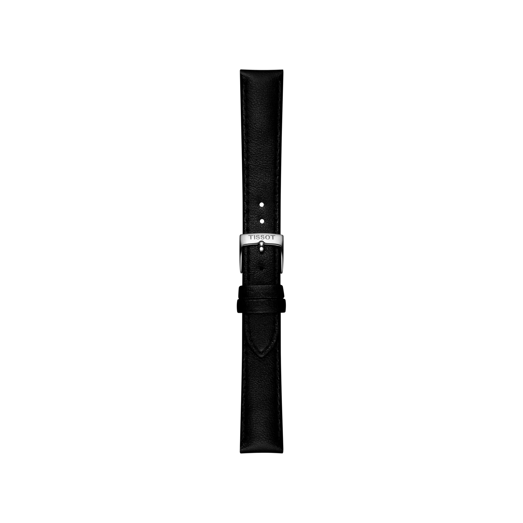 TISSOT オフィシャル ブラック ヴィーガン ストラップ ラグ 16MMの正面図