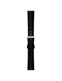 Front view of Tissot Official Black Synthetic Strap Lugs 16 mm