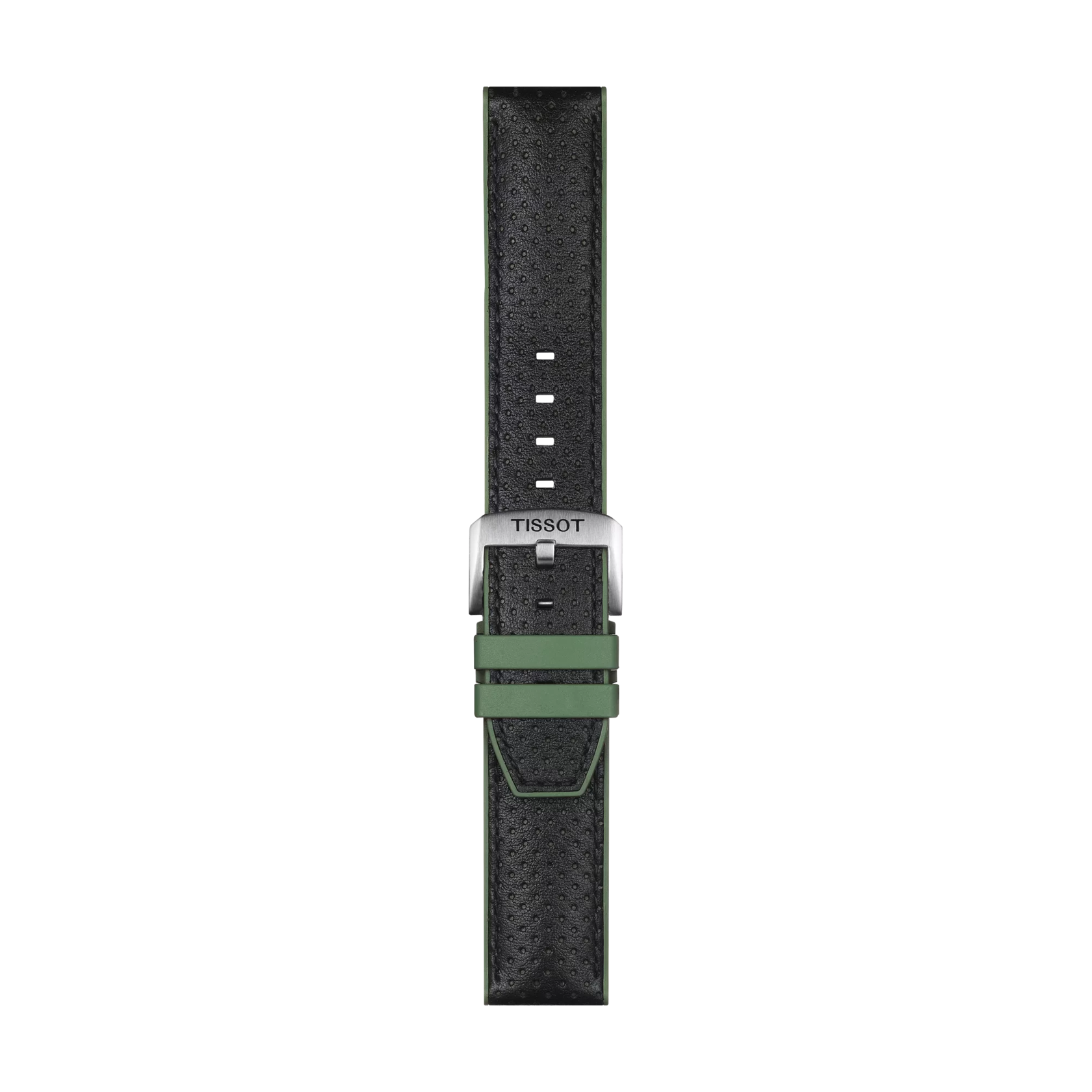 Correa verde de piel y caucho oficial Tissot 22 mm