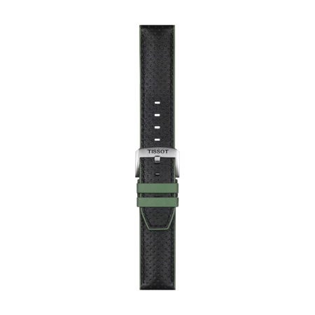 Tissot official green leather and rubber strap lugs 22 mm