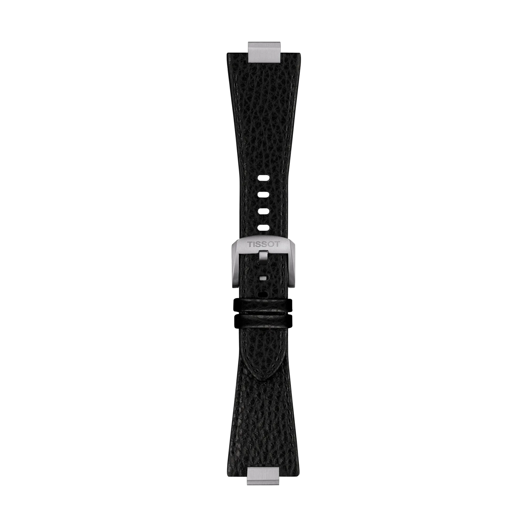 Front view of Tissot Official PRX 40mm Black Leather Strap