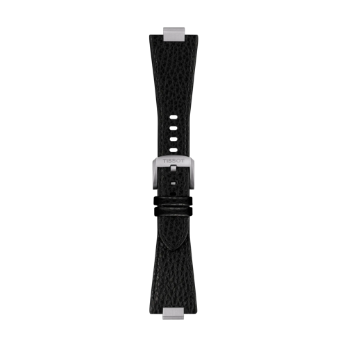Front view of Tissot Official PRX 40mm Black Leather Strap