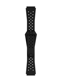 Front view of Tissot Official Black Sideral Rubber Strap