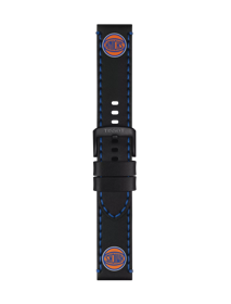 Front view of Tissot Official Black Leather Strap Lugs 22 mm