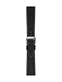 Front view of Tissot αυθεντικό καφέ δερμάτινο λουράκι πτερύγια 21 mm