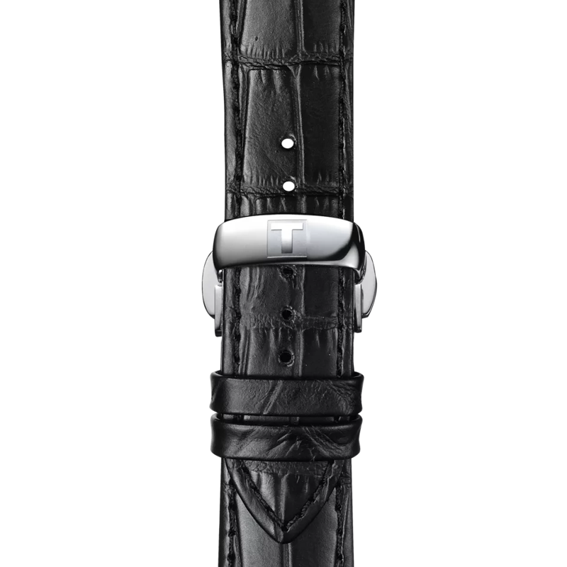 Correa negra de piel oficial Tissot 21 mm