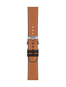 Front view of Tissot Official Brown Leather Strap Lugs 23 mm
