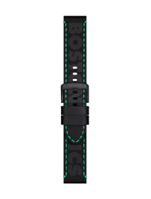 Front view of Tissot Official Black Leather Strap Lugs 22 mm