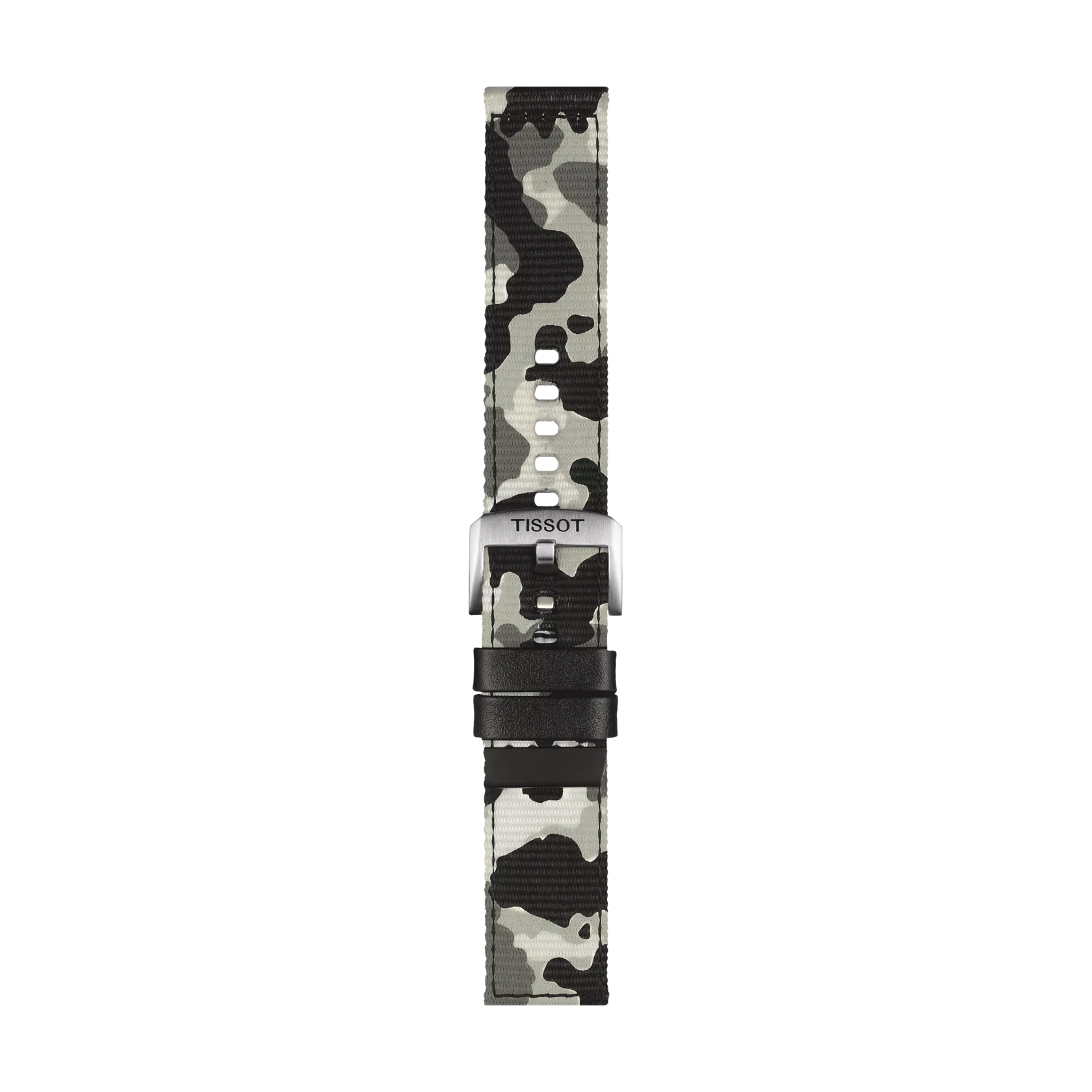 Front view of Tissot αυθεντικό χακί συνθετικό υφασμάτινο λουράκι πτερύγια 22 mm