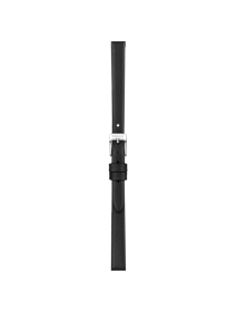 Front view of Tissot αυθεντικό μαύρο δερμάτινο λουράκι πτερύγια 09 mm