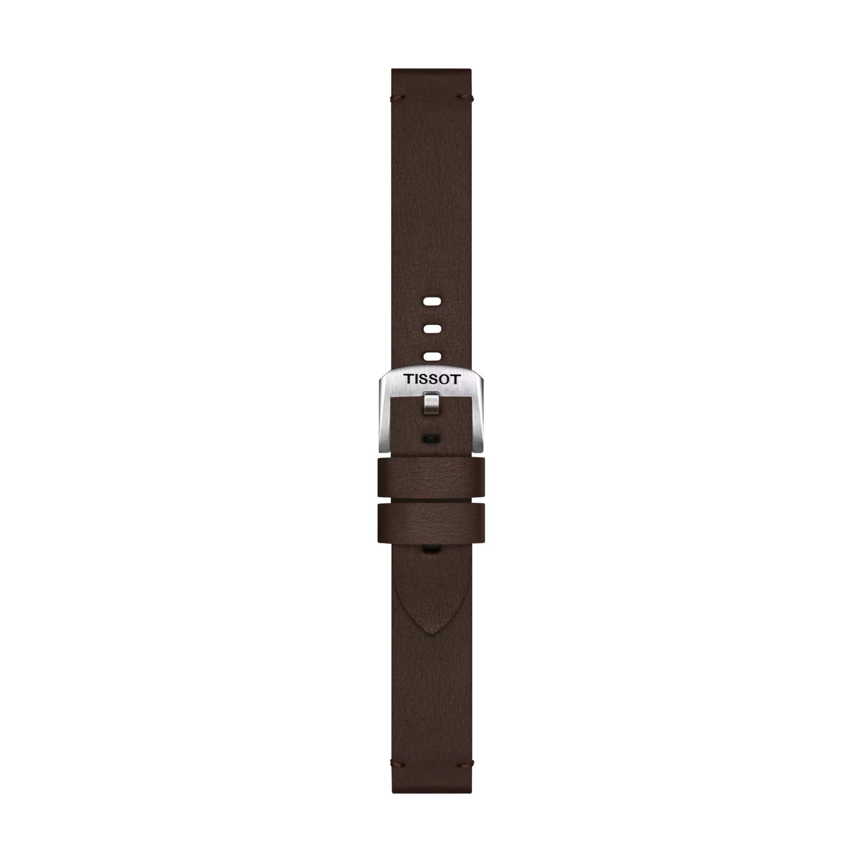 TISSOT オフィシャル ブラウン ストラップ ラグ 18 mmの正面図