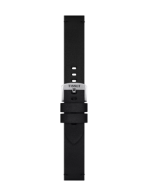 Front view of Tissot Official Black Synthetic Strap 20 mm
