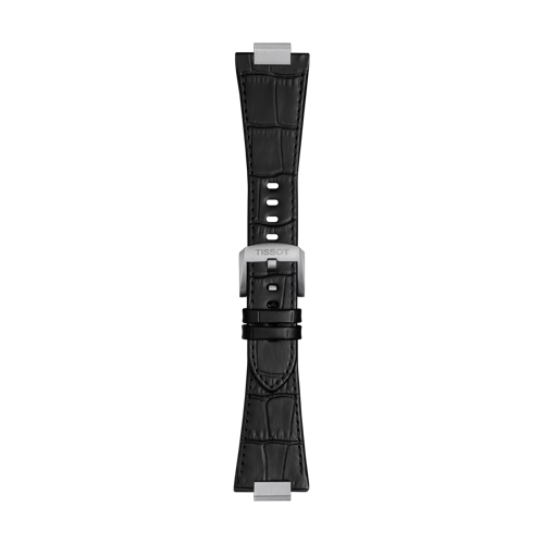Front view of Tissot Official Black PRX 42mm leather strap