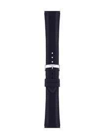 Front view of Tissot Official Blue Fabric Strap Lugs 21 mm