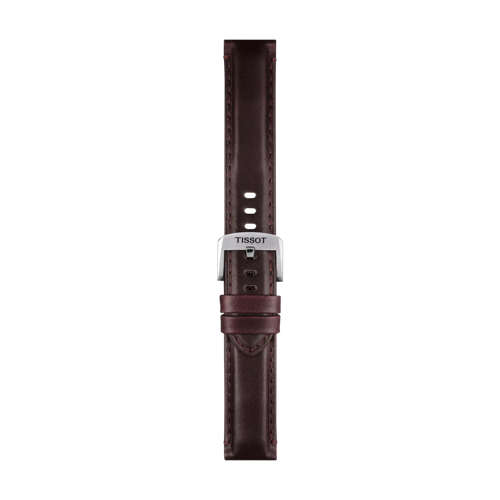 Front view of Original Tissot Lederarmband braun Bandanstoß 20 mm