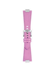 Front view of Tissot Official Pink PRX 35mm Leather Strap