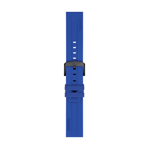 Tissot Official Blue Silicone Strap Lugs 22mmの正面図