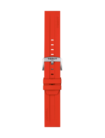 TISSOT レッド シリコン ストラップ 22mmの正面図