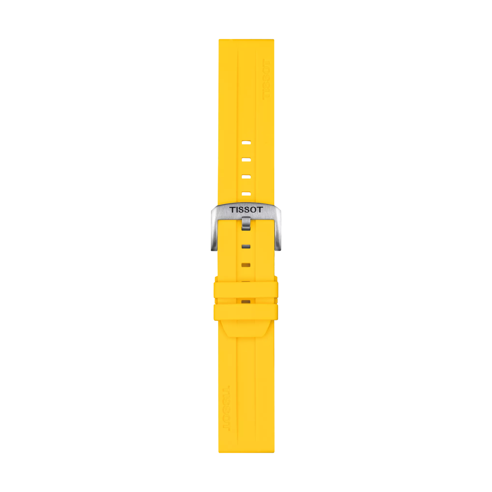 TISSOT イエロー シリコン ストラップ 22mmの正面図